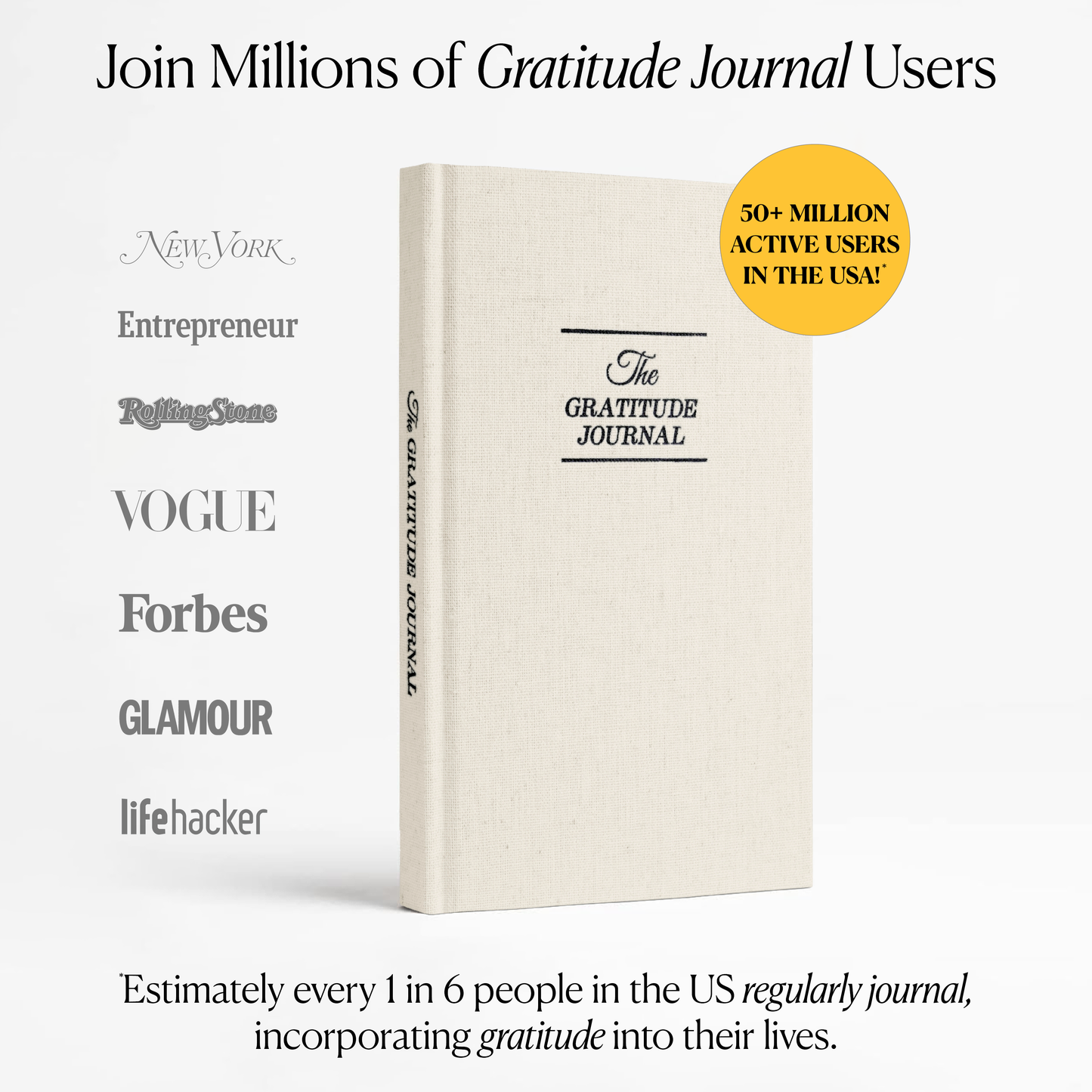 The Gratitude Journal - 5 Minute Practice with Inspiring Quotes and Mindful Prompts for Affirmation, Reflection & Wellness