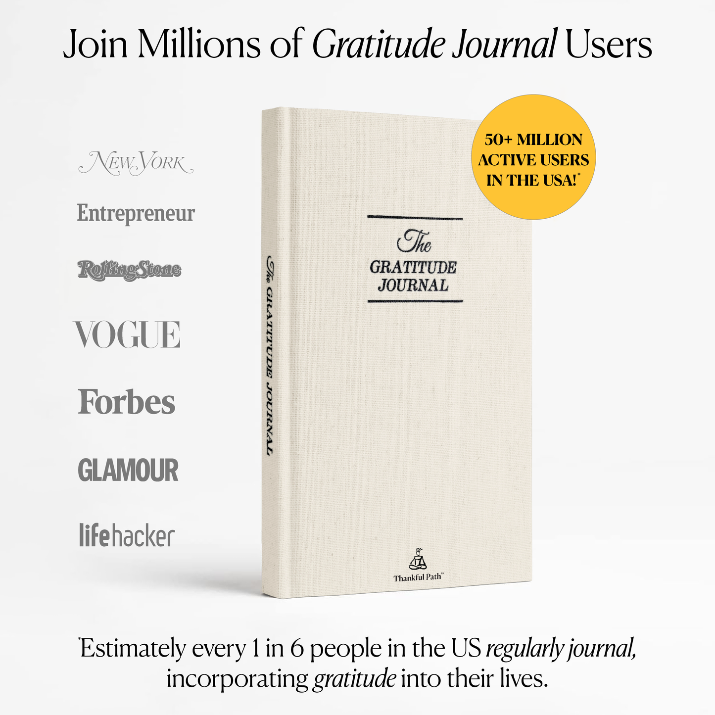 The Gratitude Journal - 5 Minute Practice with Inspiring Quotes and Mindful Prompts for Affirmation, Reflection & Wellness